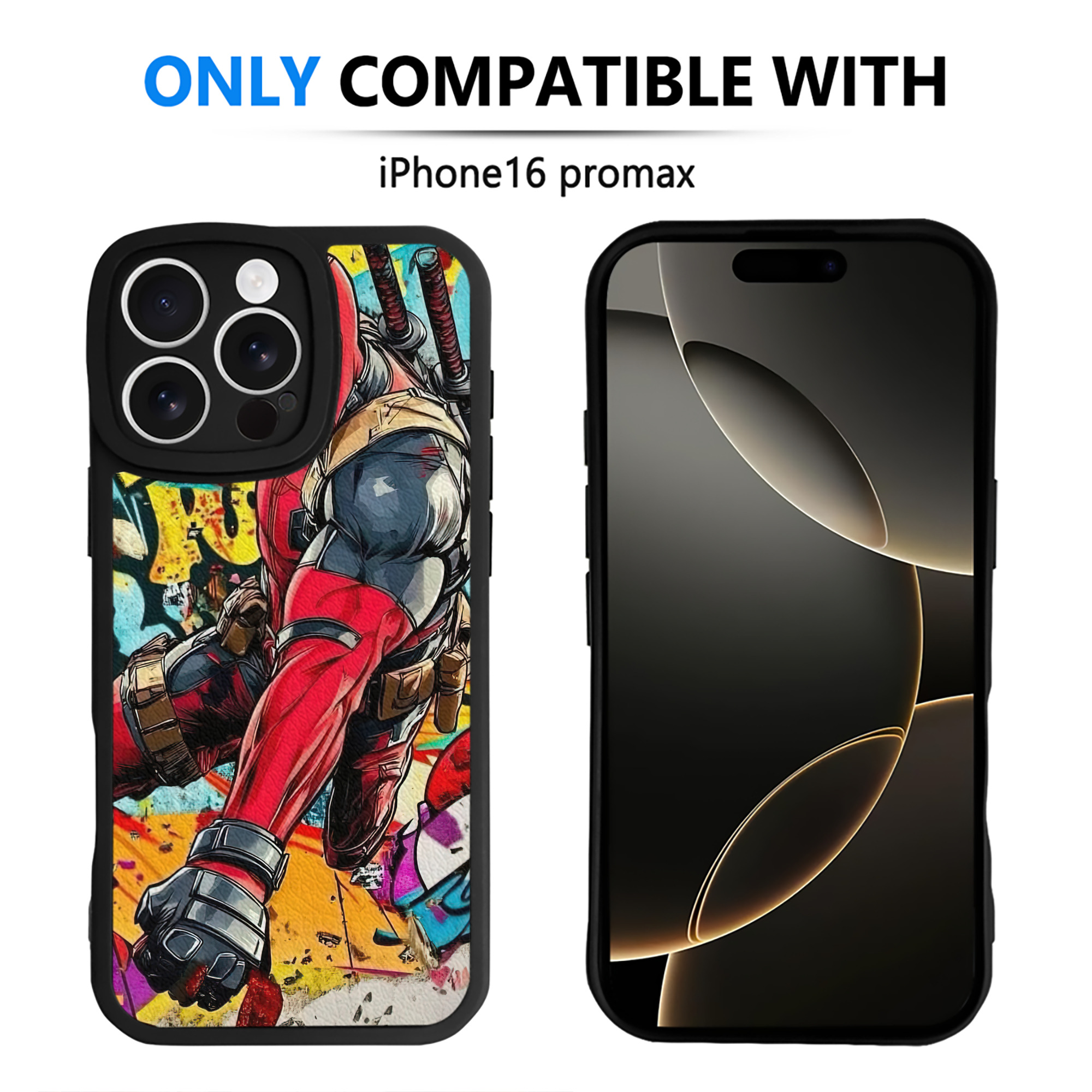 （画像用） Deadpool デッドプール 【iPhone 16シリーズ対応】シリコンスマホケース（レザー調） 材質：シリコン